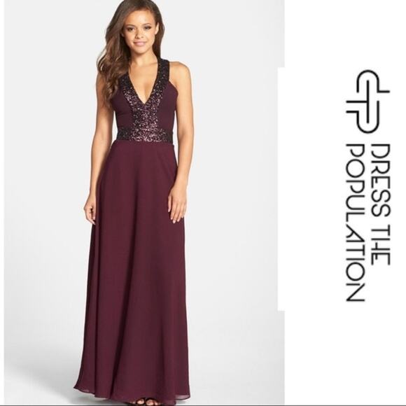 Dress The Population Delani Sequin Gown - Size L - Picture 1 of 14